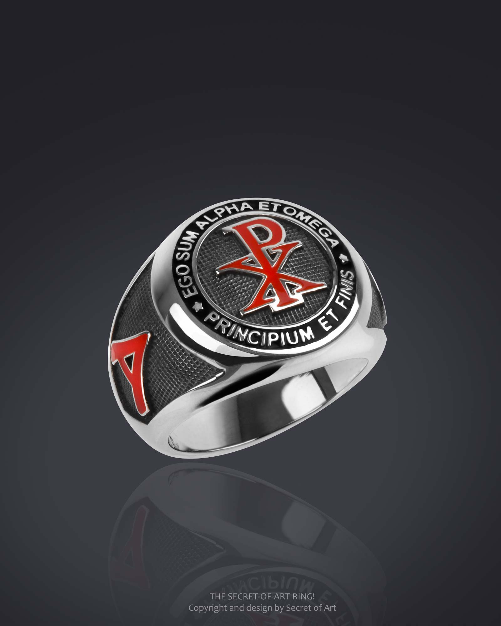 Chi Rho ring silver 925 from secret of art