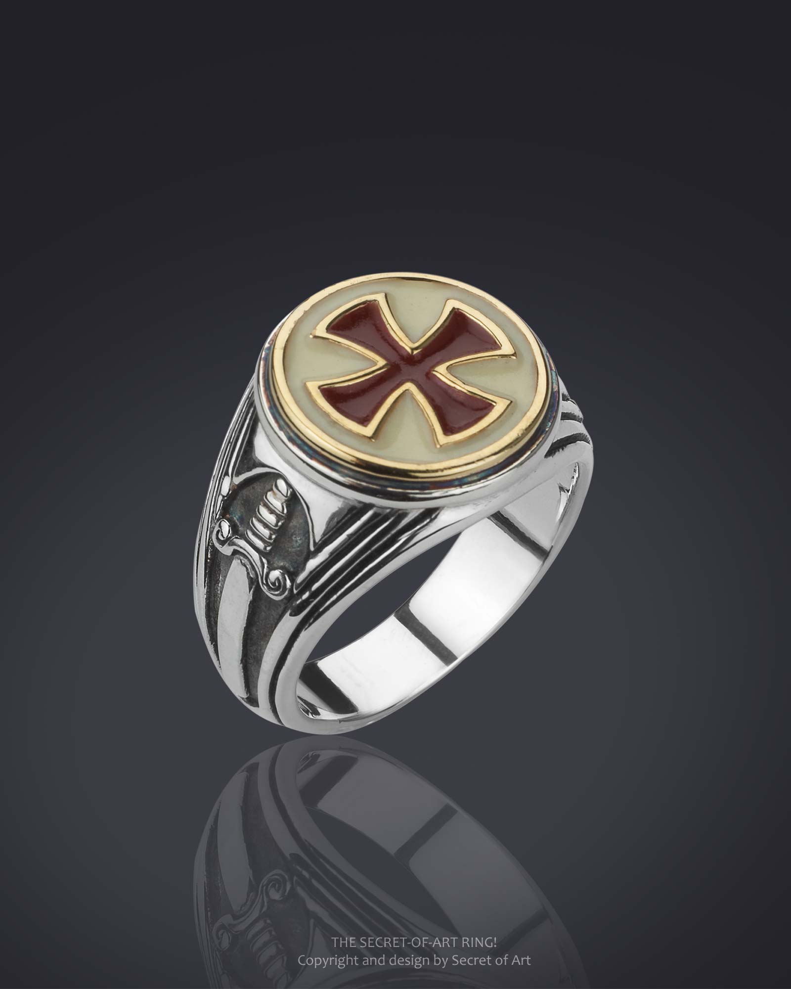 Knights Templar Masonic Ring Silver 925