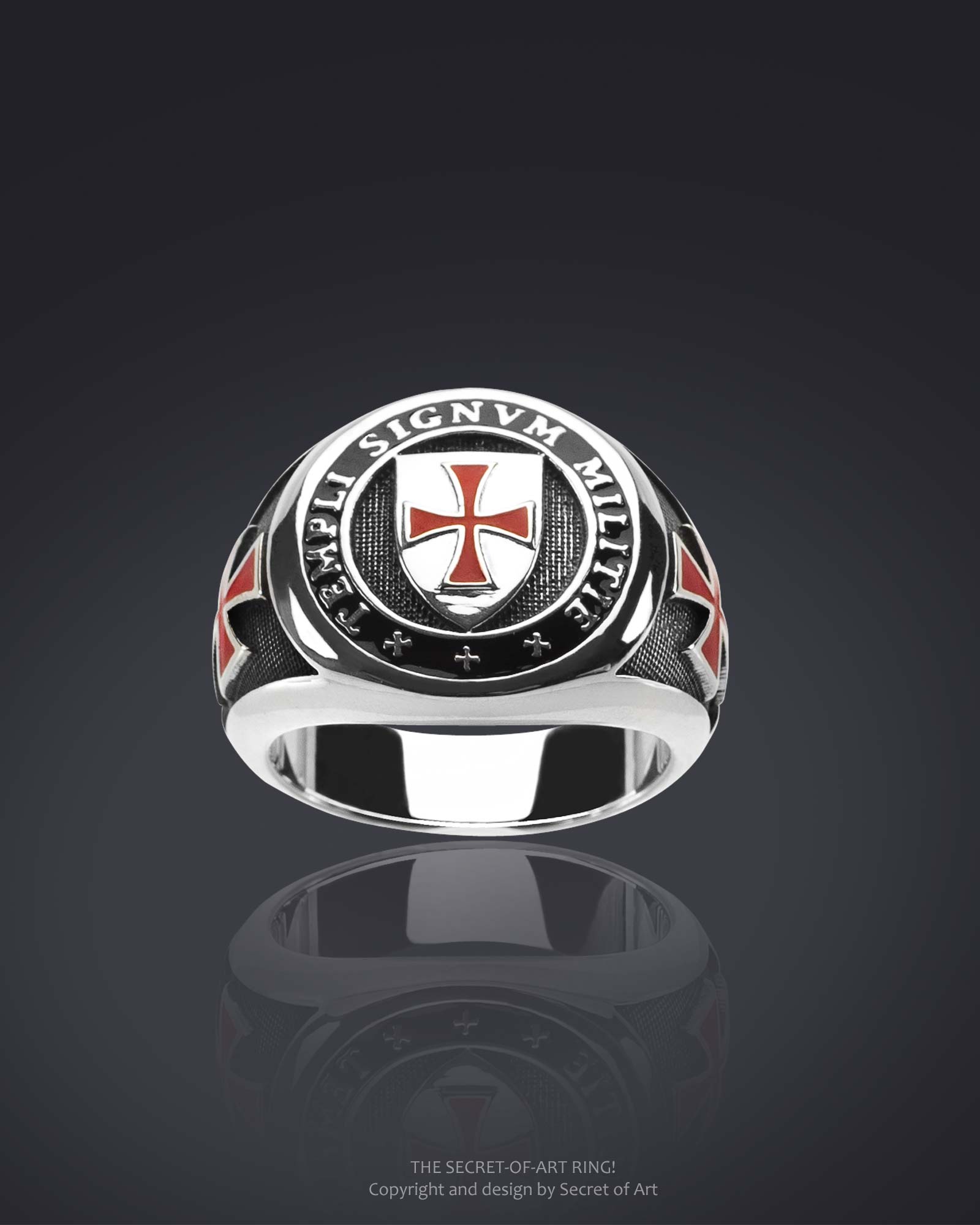 Tempelritter Ring Knights Templar Masonic Silver 925