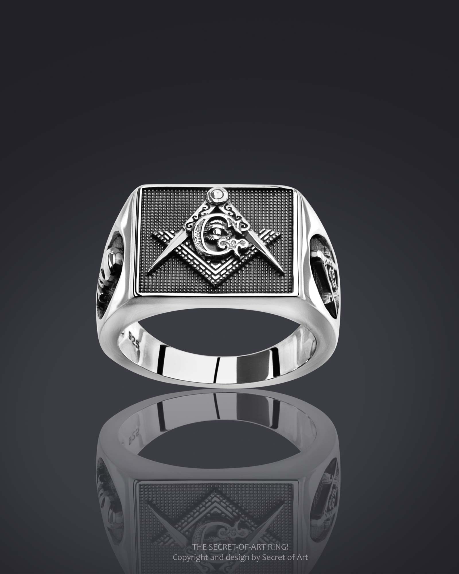 masonic ring silver 925 from secret of art