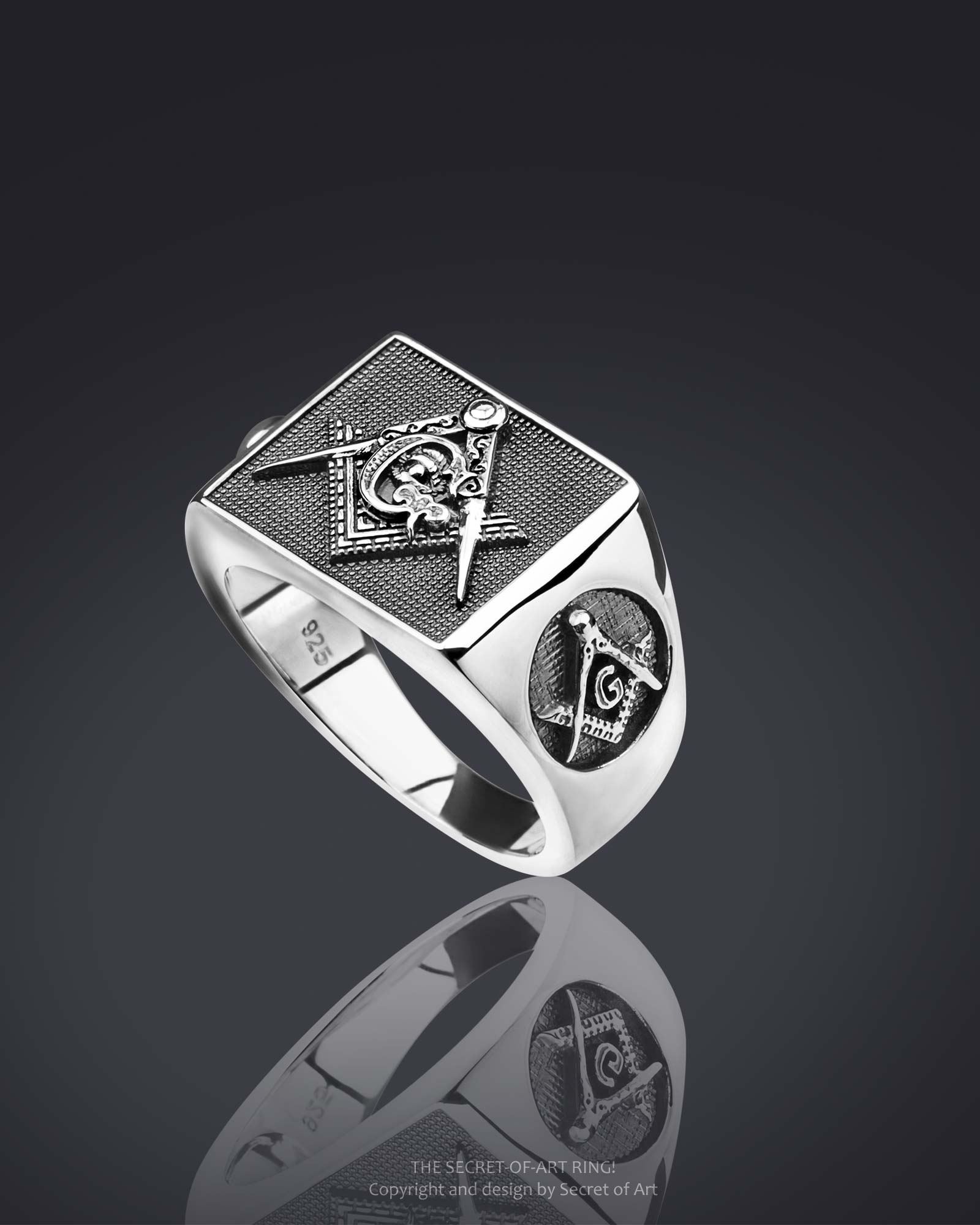 masonic ring silver 925 from secret of art