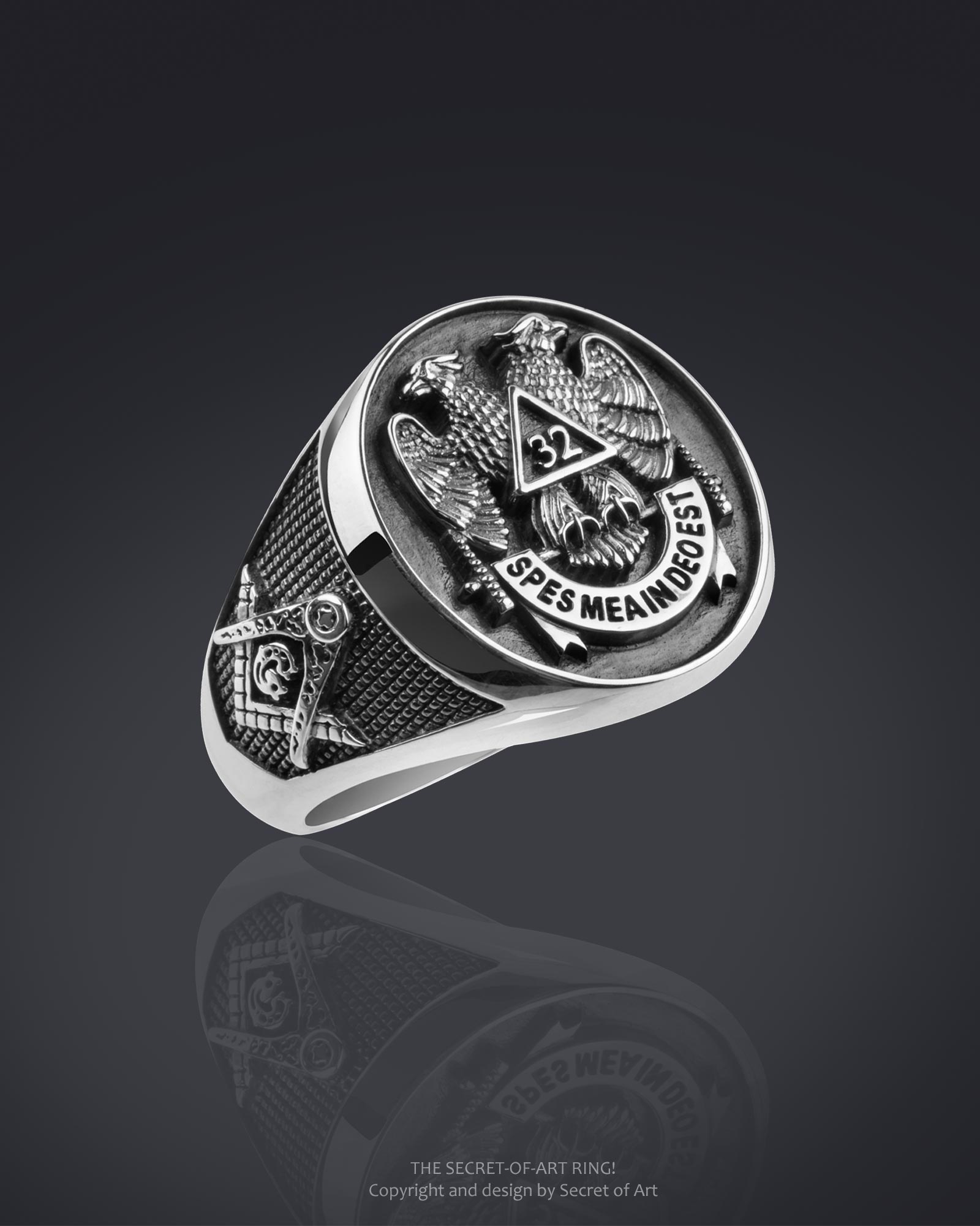 Shriner ring Masonic Silver 925 from secret of art
